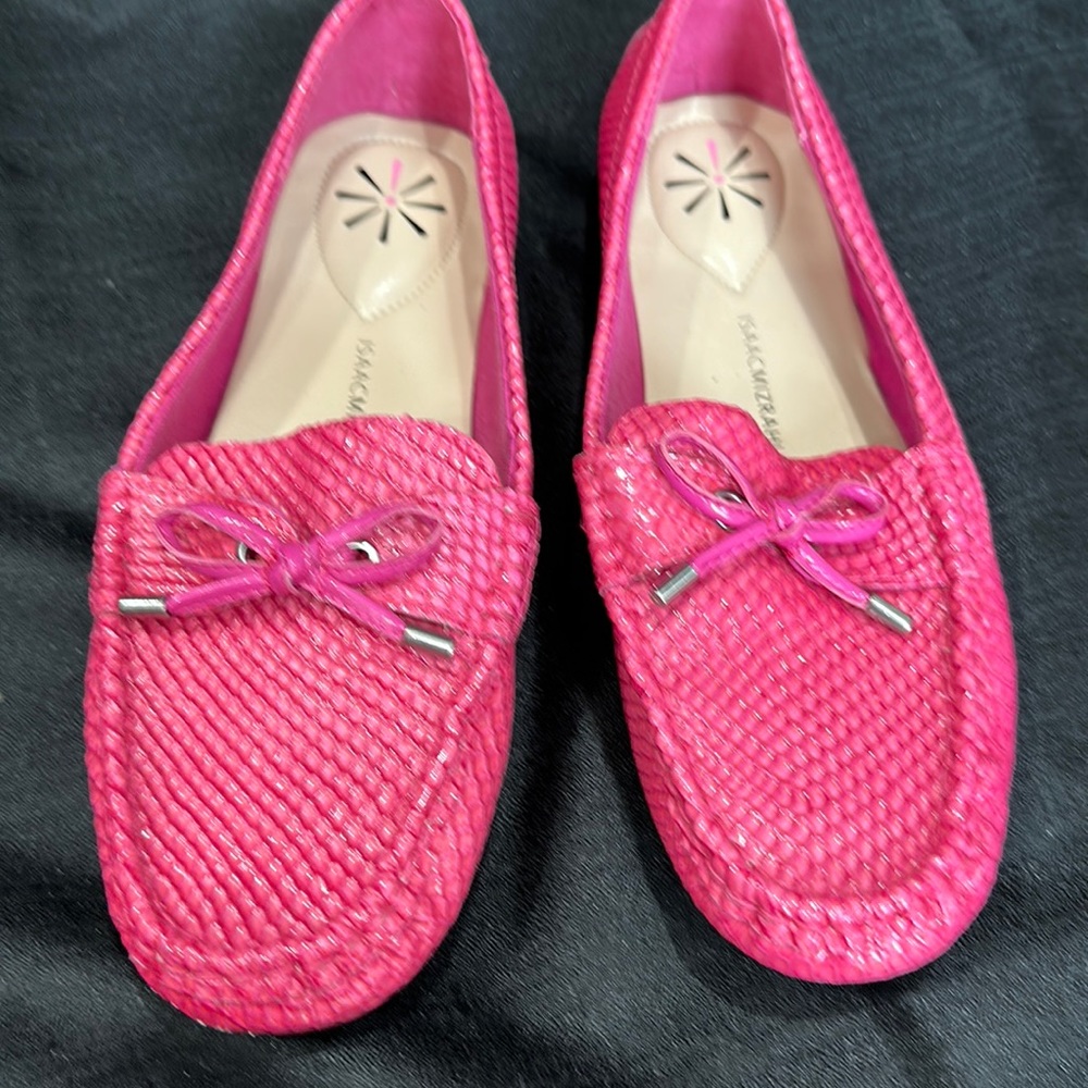 Isaac Mizrahi Pink Snakeskin Mocs